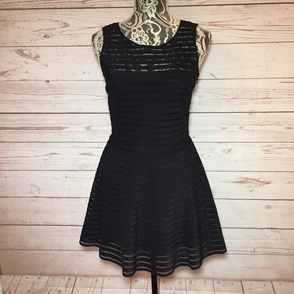 Parker Dresses & Skirts - Parker Black Silk Sheer Cutouts Fit Flare Dress S